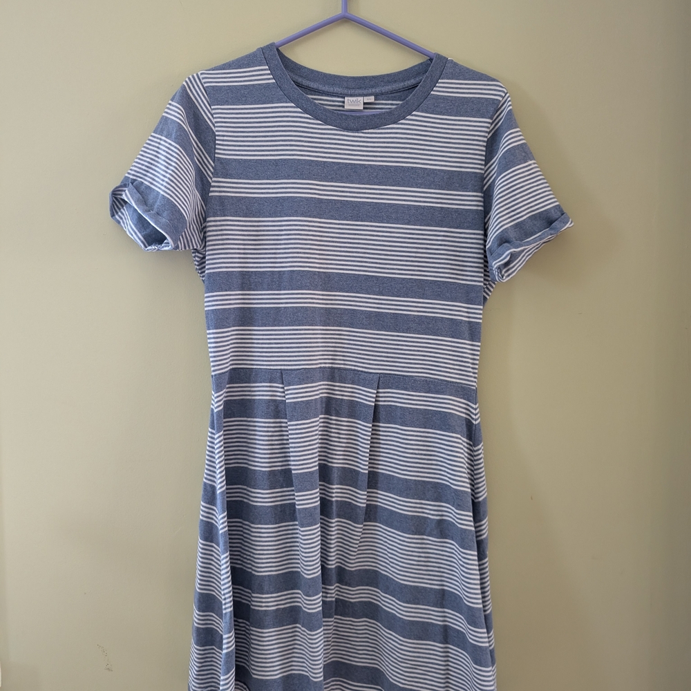 Twik Navy and White Striped Top
